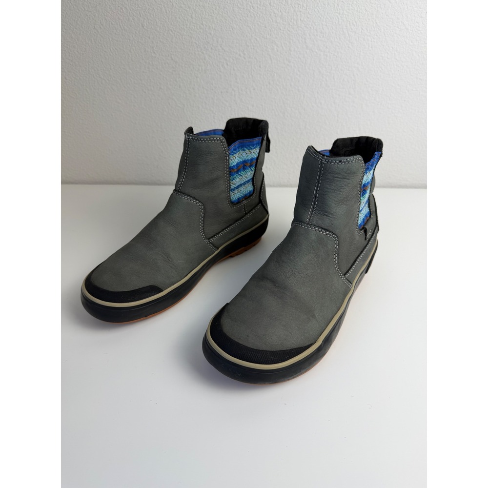 Keen Womens Leather Waterproof Insulated Elsa Chelsea Boot 7.5 Gray Blue Winter